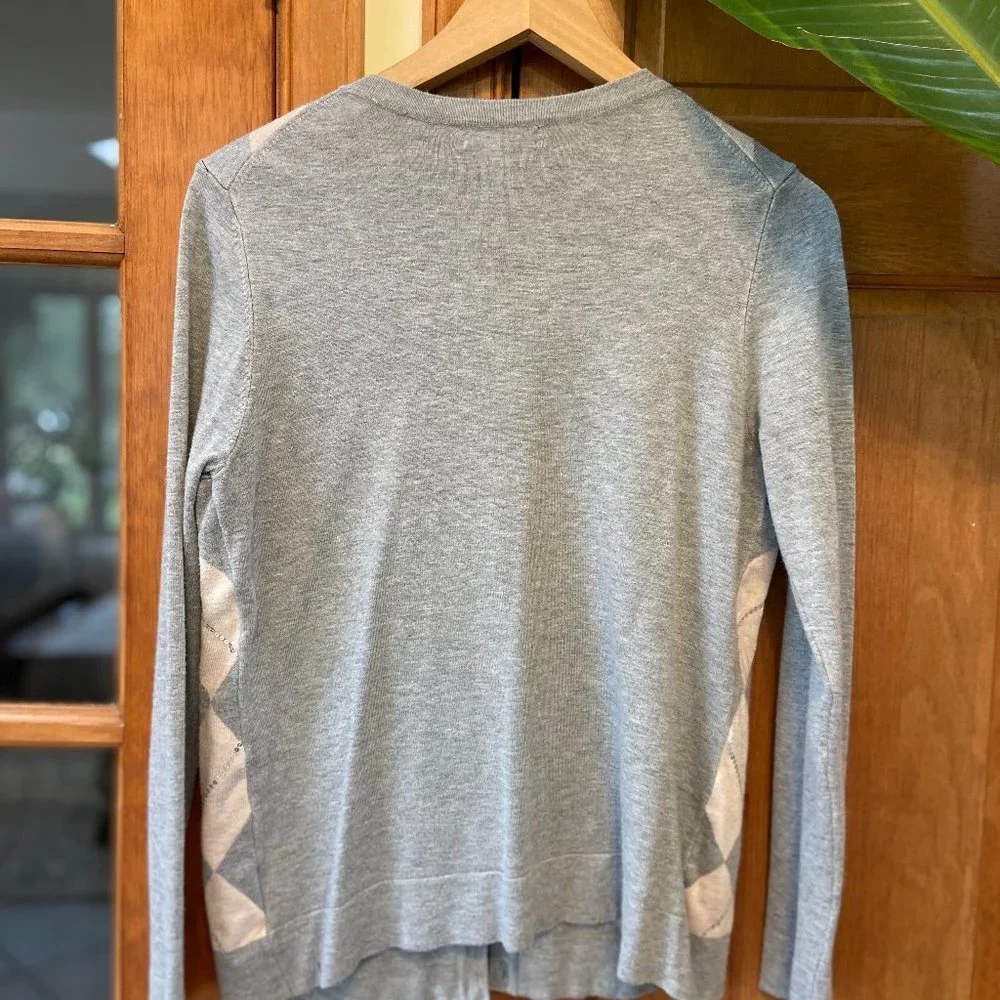 Charter Club grey and pink with sequins cardigan sweater, size M - Picture 4 of 4
